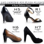 Heel Hunks Clear H3 Heel Caps | Heel Protectors Replacement Tip Caps for High Heel Shoes and Stiletto | Anti-Slip and for Grass