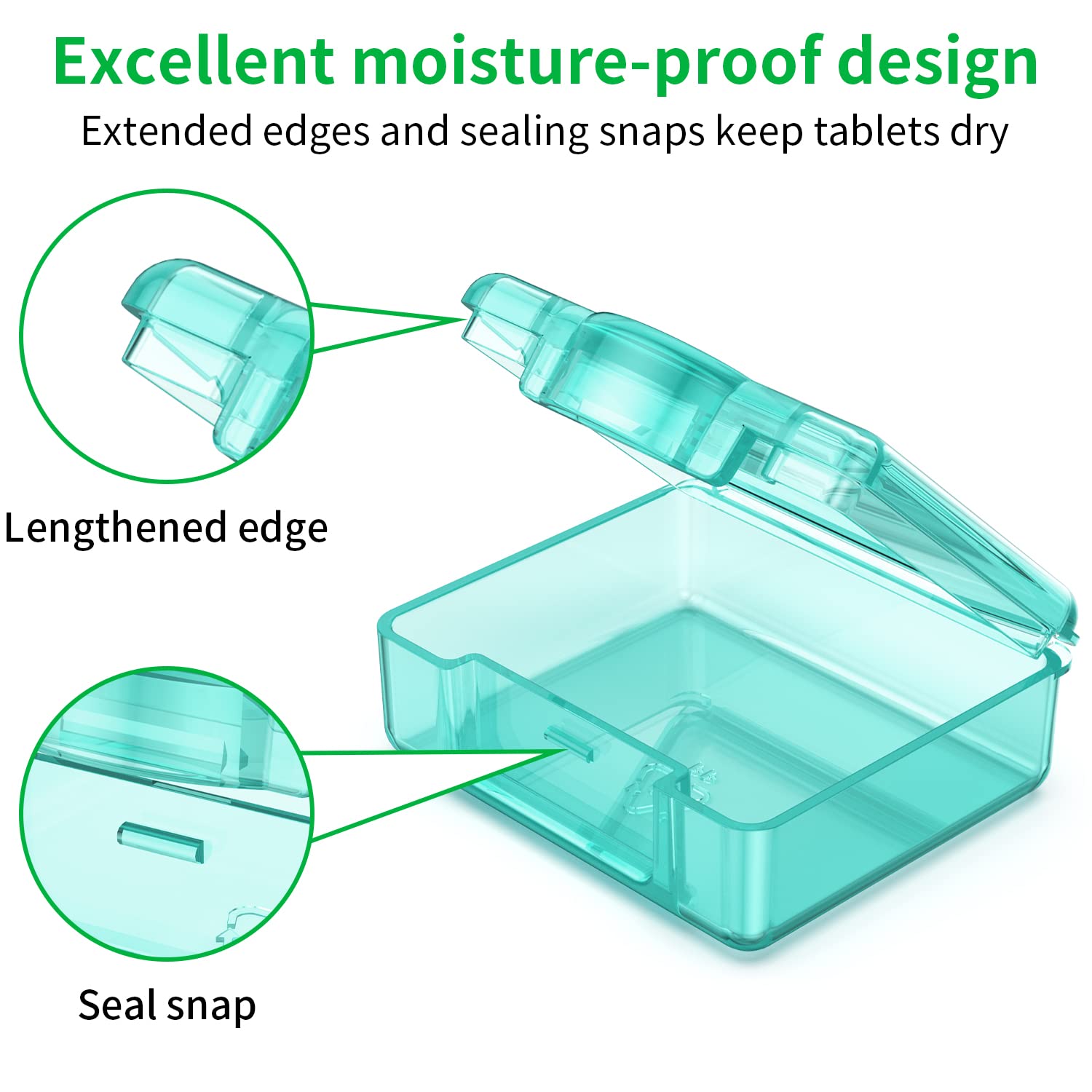 Small Pill Box 8 pcs,Cute Travel Pill Organizer Case Mini Tiny Clear Plastic Storage Containers Portable for Pocket Purse