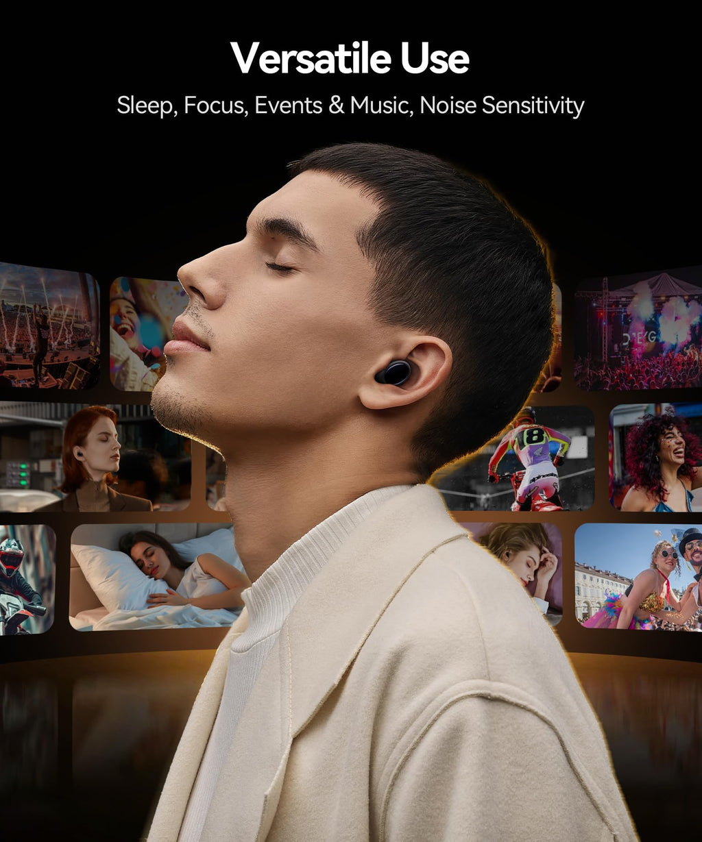 Ear Plugs for Sleeping Noise Cancelling, 45dB Ear Plugs for Noise Reduction Silicone Earplugs for Concert, Snoring, Focus, Work,