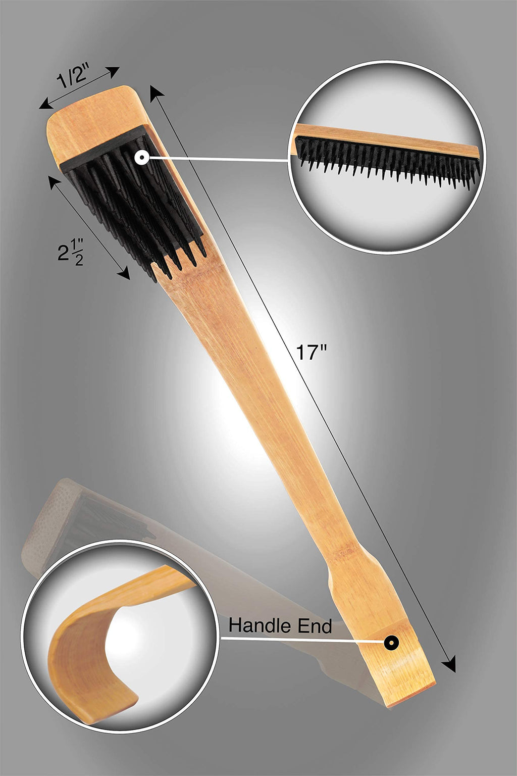 ITCHSTIX Bamboo Back Scratchers, Curved Aggressive Scratching Hand Tool for Adult Men, Designed Patented and Assembled in The US