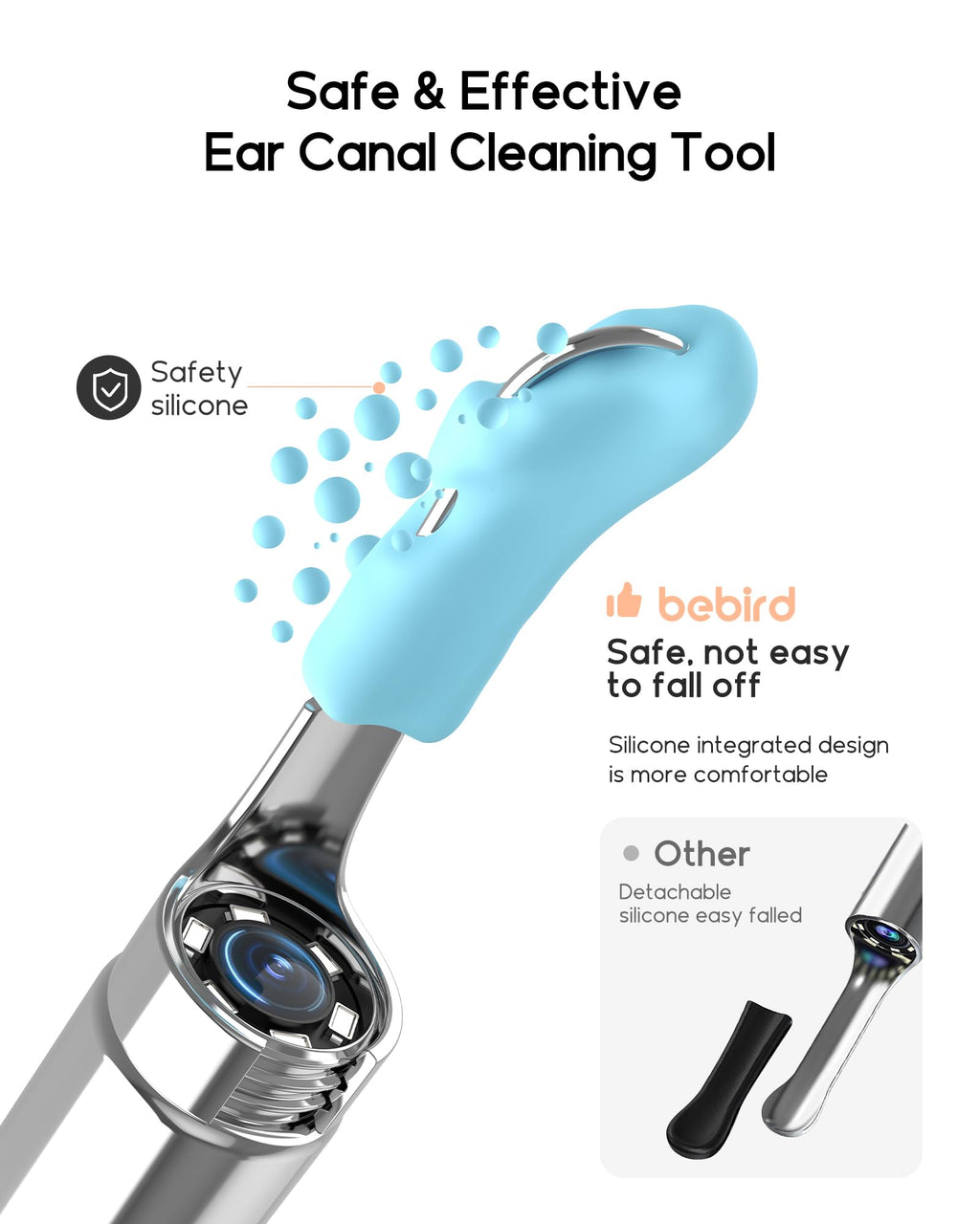 Ear Canal Wax Cleaner with Camera, Bebird C3 EarCamera Wax Removal, 1080p Ear Canal Camera, 7 Earpick, 10pcs Replacement Tips, 3