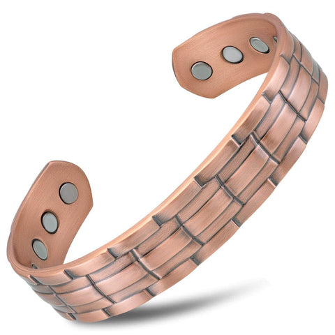 MagnetRX Magnetic Copper Bracelets for Men - Effective 99.9% Pure Copper Bracelet for Men - Adjustable Copper Magnetic Therapy B