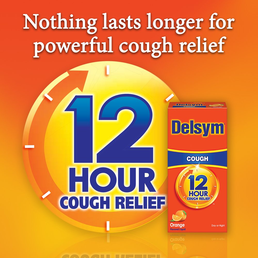 Delsym Adult 12 Hr Cough Relief Liquid, Orange, 5oz