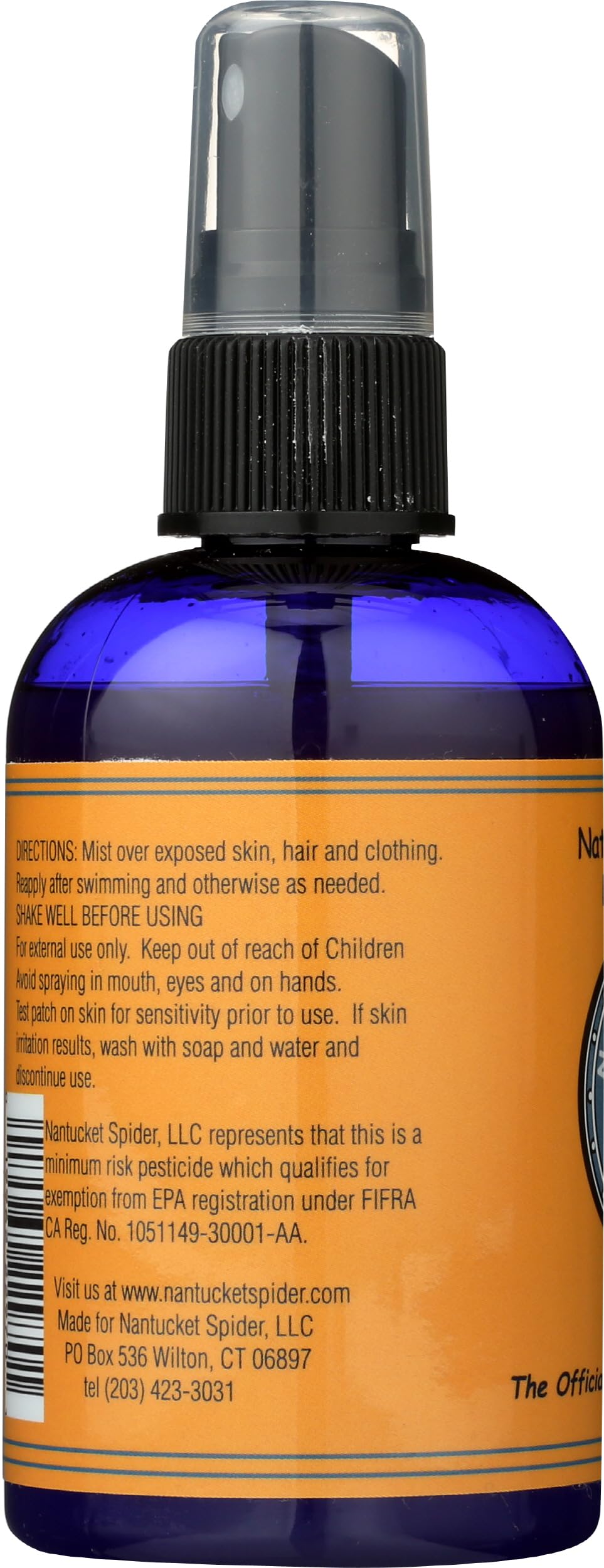 Nantucket Spider Natural Bug Spray for Adults and Kids - 4 oz | Long-Lasting Protection Against Mosquitoes, Biting Flies, Wasps,