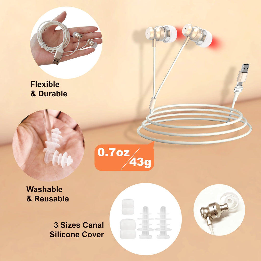 Red Light Therapy for Nose & Ears - Canal Silicone Cover and Nasal Silicone Sleeve 2 in 1, with a Packge Box(White)