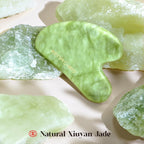 Rena Chris Gua Sha Facial Tools, Natural Jade Stone Guasha Tool for Face, Manual Massage Tool for Jawline Sculpting and Puffines