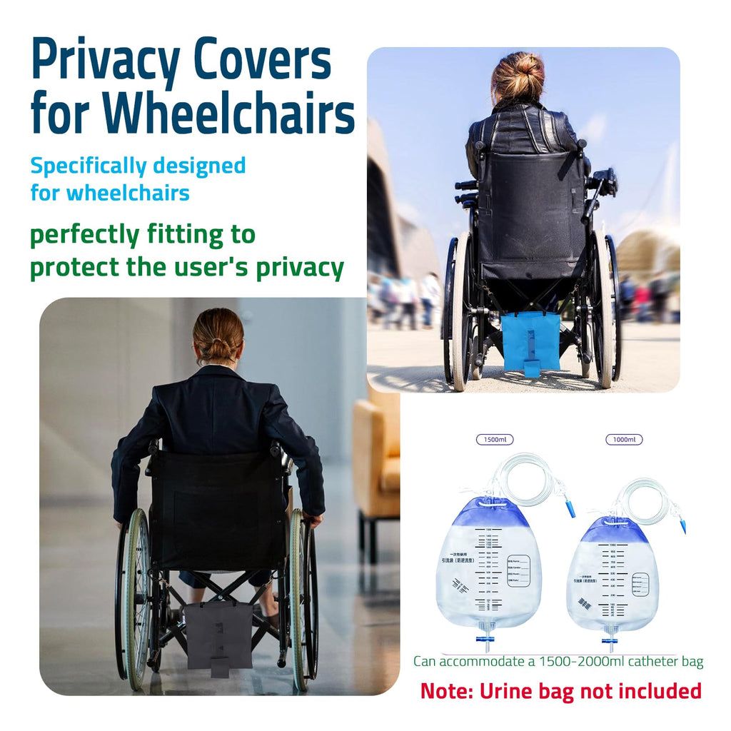 JISUNZON Urine Drainage Bag Holder - Privacy Covers for Wheelchairs, Bed Rails, Scooters - Conceals Catheter Line, Nephrostomy P