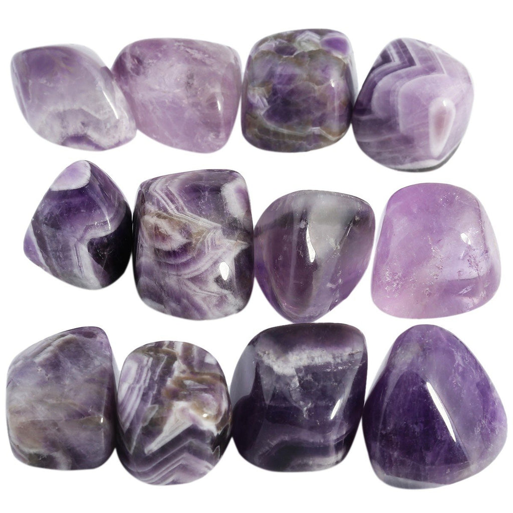 mookaitedecor 1lb Tumbled Stones Polished Crystals Healing, Reiki, Chakra & Wicca,Amethyst