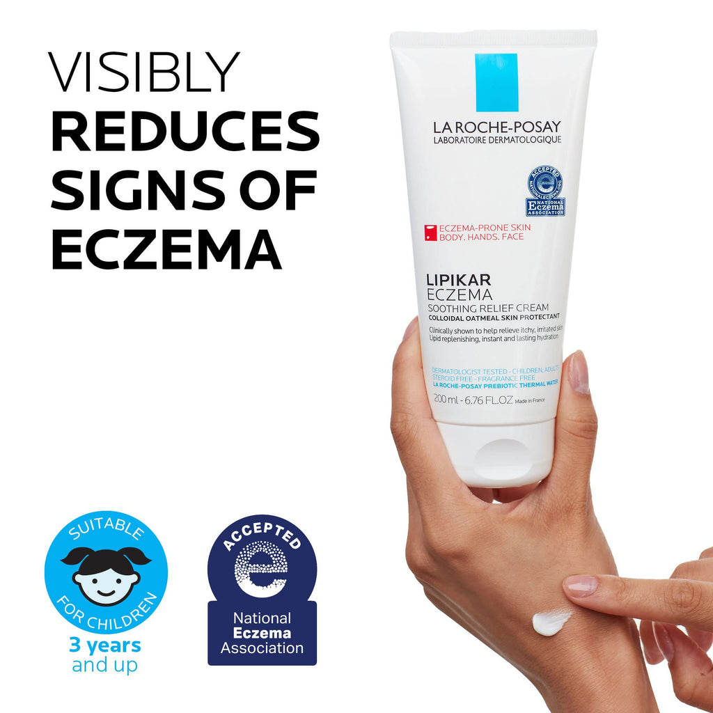 La Roche-Posay Lipikar Soothing Relief Eczema Cream, Face and Body Lotion For Eczema and Sensitive, Dry Skin, Moisturizer with C