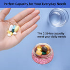 EveryBling Pill Organizer Travel Medicine Supplement Organizer Weekly Pill Box 7 Day Daily Vitamin Cases Portable Stackable Pill