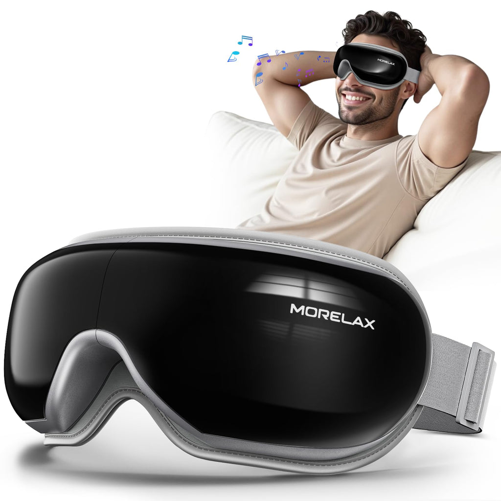 Morelax Eye Massager with Heat & Bluetooth Music, Birthday Gifts for Women, Reduce Eye Strain, Headache Relief and Improve Sleep