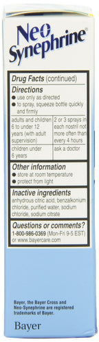 Neo-Synephrine Nasal Spray, Mild Formula, 0.5 Ounce Bottle