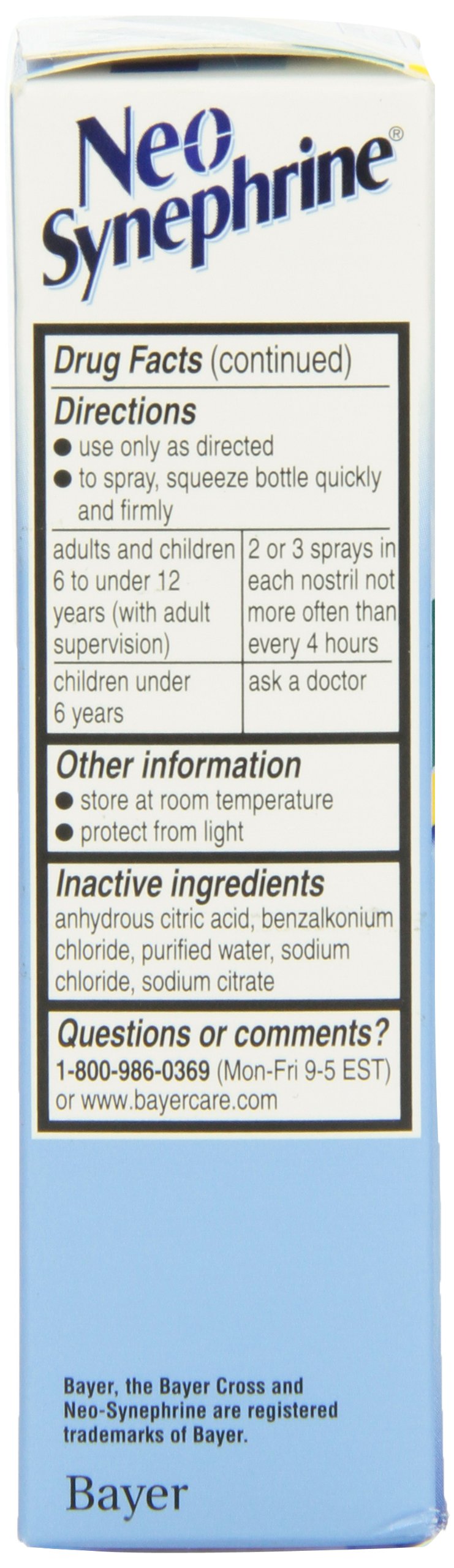 Neo-Synephrine Nasal Spray, Mild Formula, 0.5 Ounce Bottle