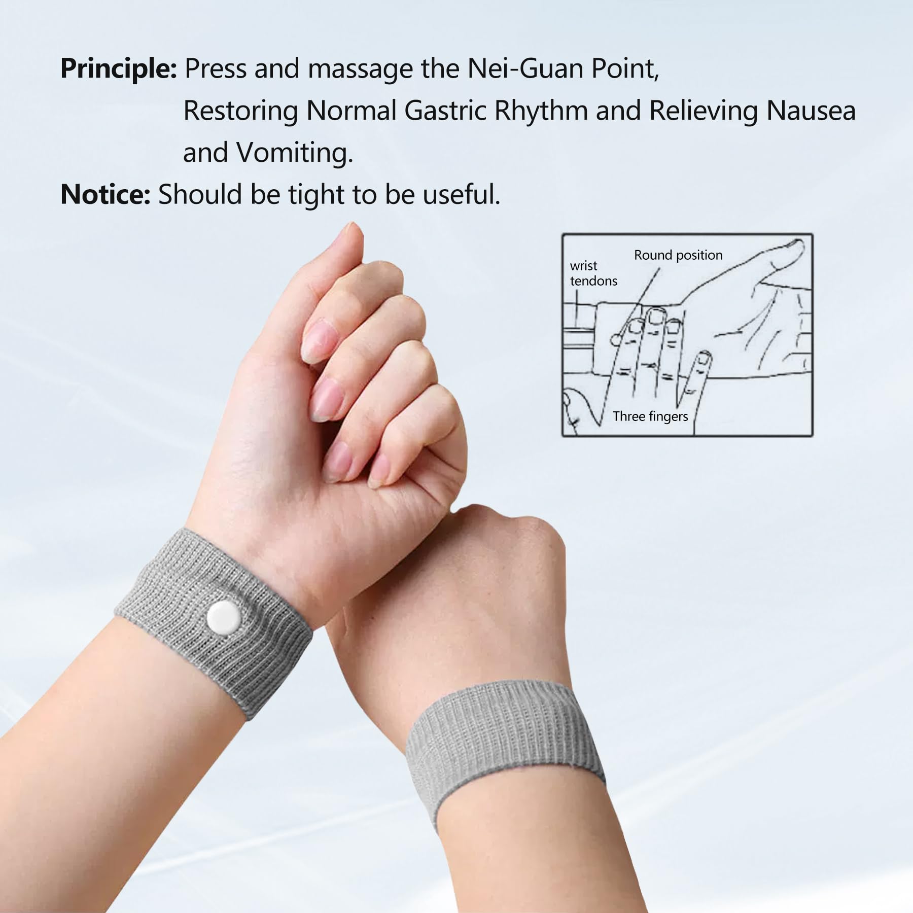 COMFYTHERA Motion Sickness Wristband, Anti-Nausea Acupressure Wrist Band for Nausea Relief, Dizziness and Vomiting from Car Sea