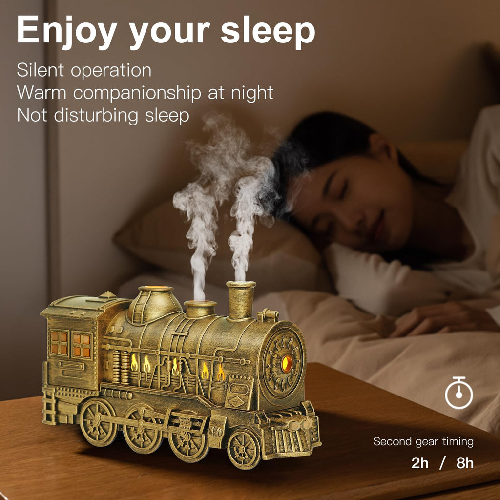 BLOIMP Essential Oil Diffuser Train Diffuser 300ml, Train Humidifier, Aromatherapy Diffuser Cool Mist Aromatherapy with 2 Light