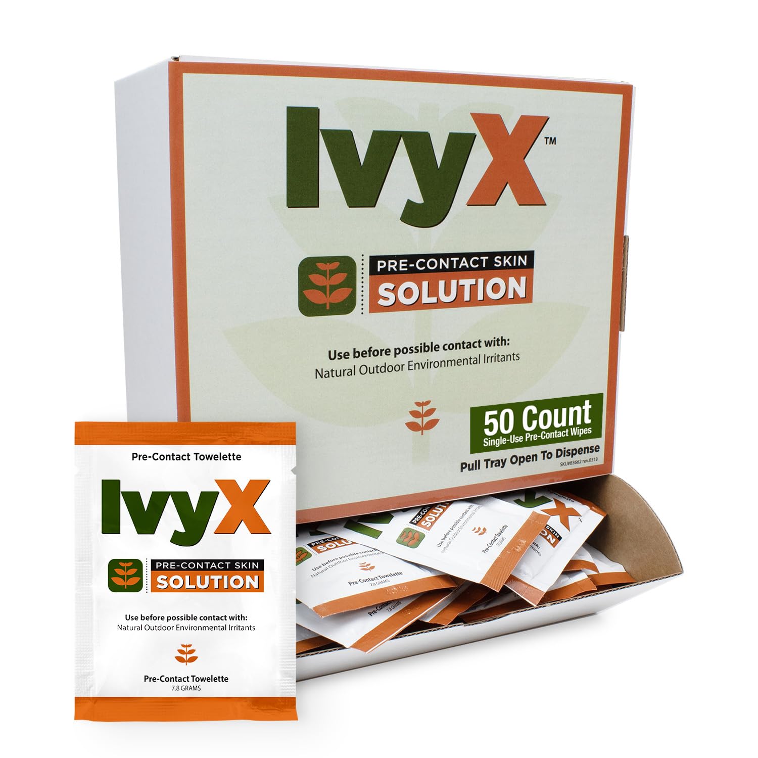 CoreTex Ivy X Pre-Contact Poison Ivy Wipes - Pack of 50 Single-Use Barrier Wipes to Help Prevent Itchy Rashes - Also Works on Po
