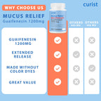 Curist Guaifenesin 1200 Mg Extended Release Tablets - 150 Count Maximum Strength Mucus Relief Tablets OTC - Clear Congestion