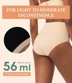 IRISMORII Adult Incontinence Protective Underwear for Women Reusable Bladder Leakage Protection Brief Postpartum 56 ml Absorbenc
