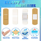 Supervitae 500 Pcs Adhesive Bandages Assorted Sizes Flexible Breathable Bandages Patch for Family First Aid Skin Wrap Finger Wou