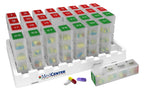 MedCenter Monthly Pill Organizer 4 Times a Day, 31-Day Medication Organizer for Drawer or Lock Box with 31 Pill Boxes and 4 Dail