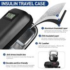Insulin Cooler Travel Case, Portable Temperature Display Medicine Travel Cooler, Diabetes Case with 2 Reusable Ice Packs TSA App