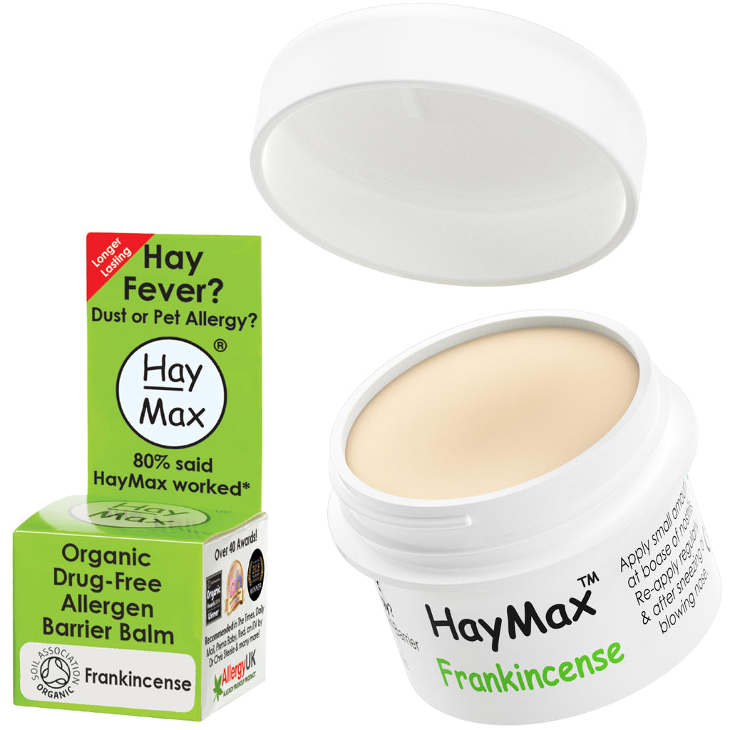 HayMax Organic Allergen Barrier Balm, Frankincense 0.17 fl oz (5ml), Natural, Non-Drowsy, Gentle on Skin