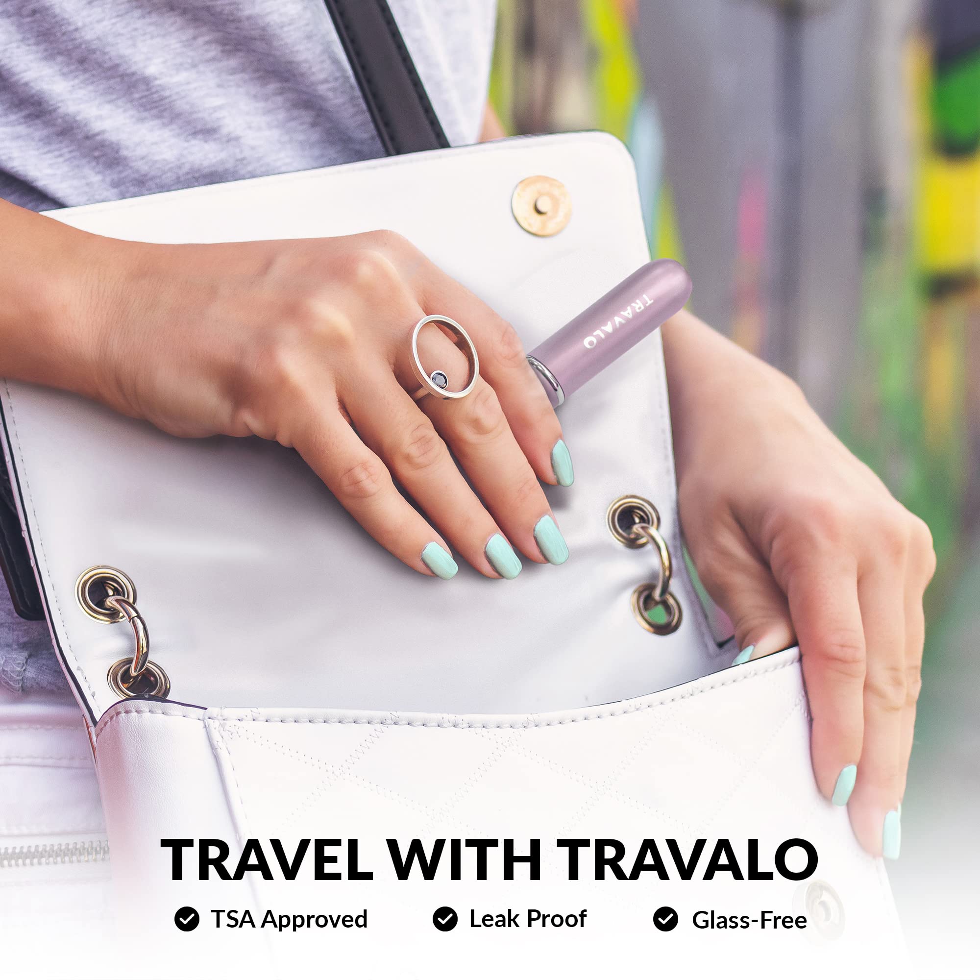Travalo Bijoux Oval Perfume Atomizer | Travel Refill U-Change System TSA Approved | Reusable Airtight Easy Fill Mini Pump Spraye