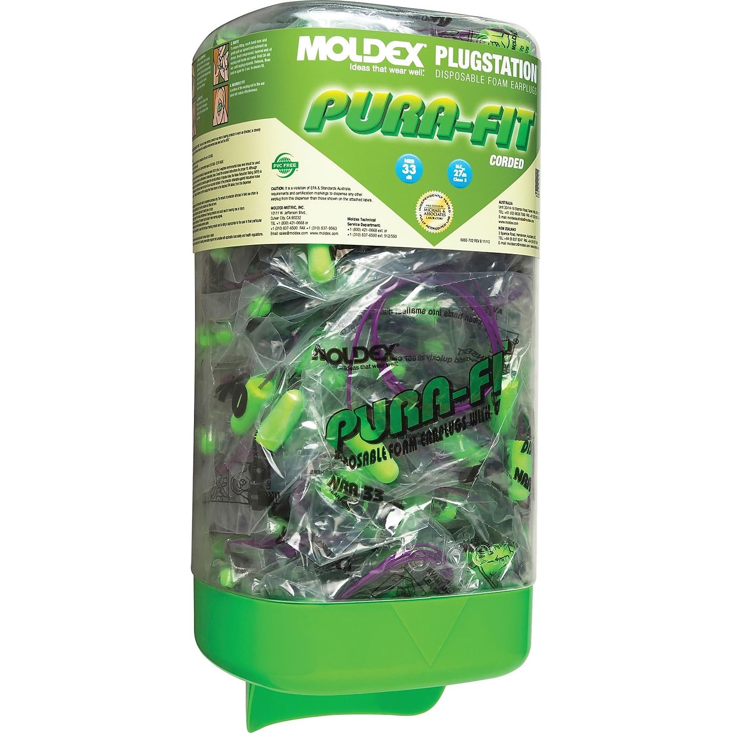 Moldex PlugStation with Pura-Fit, Corded, 150 Pairs/Box (6882)