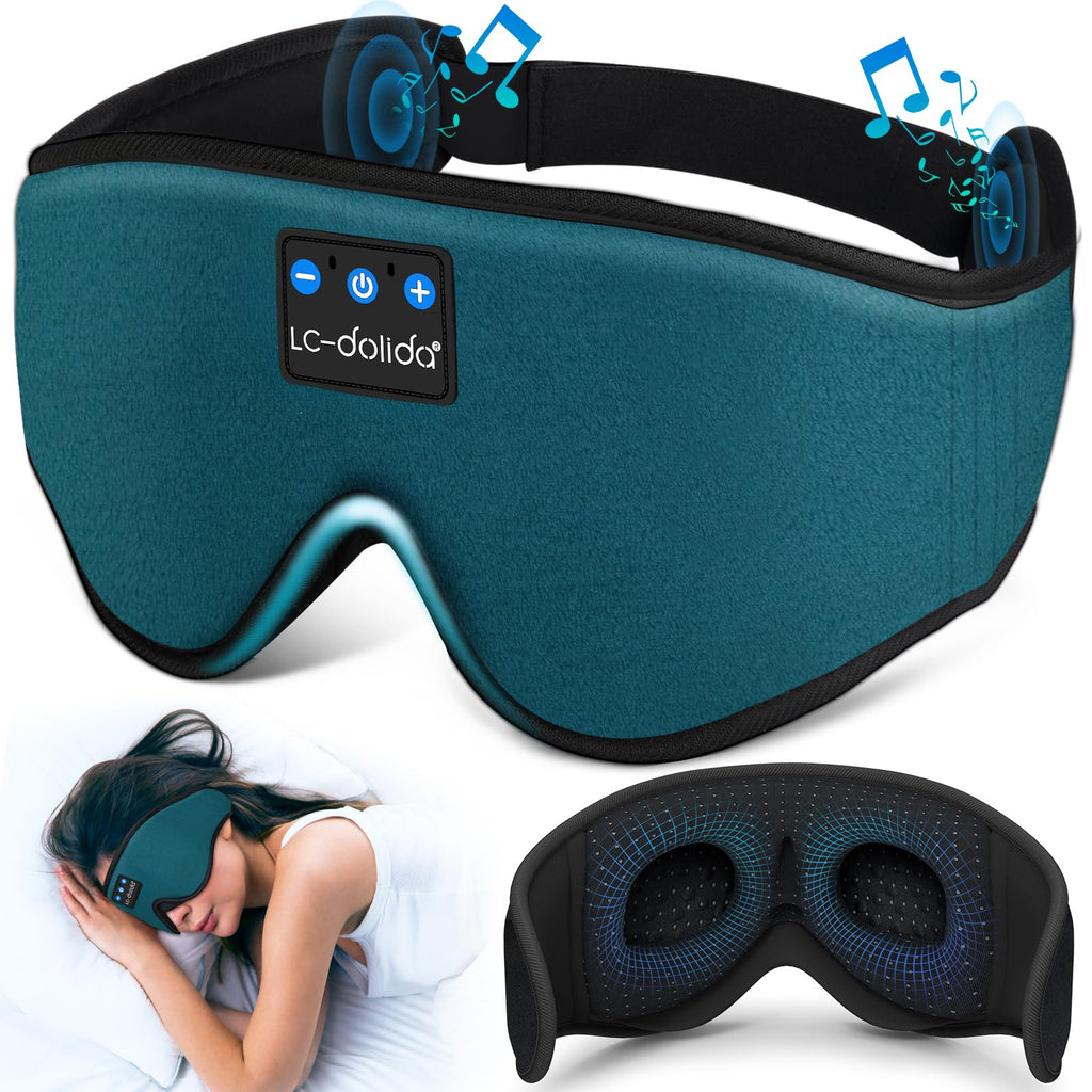 Sleep Mask with Bluetooth Headphones,LC-dolida Sleep Headphones Bluetooth Sleep Mask 3D Sleeping Headphones for Side Sleepers Be