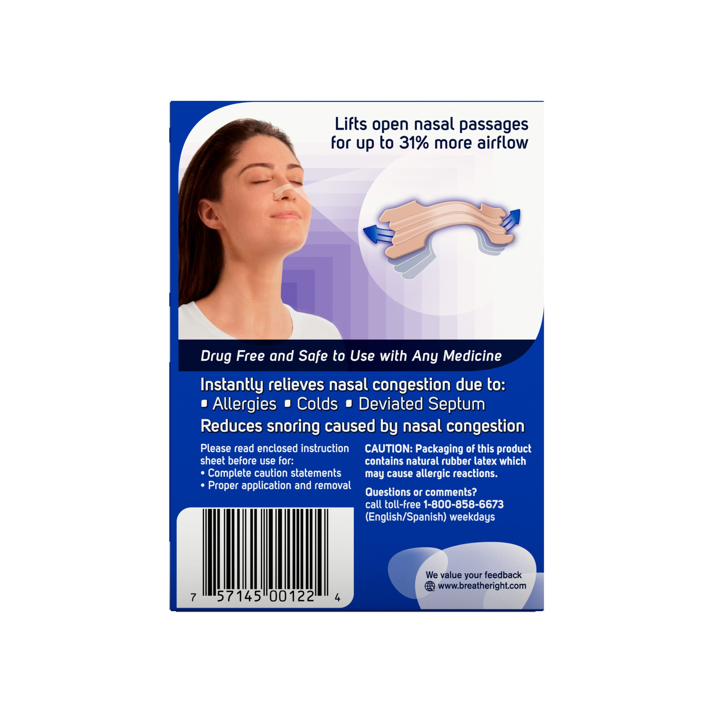 Breathe Right Nasal Strips Original Tan Small/Medium, 30 Count