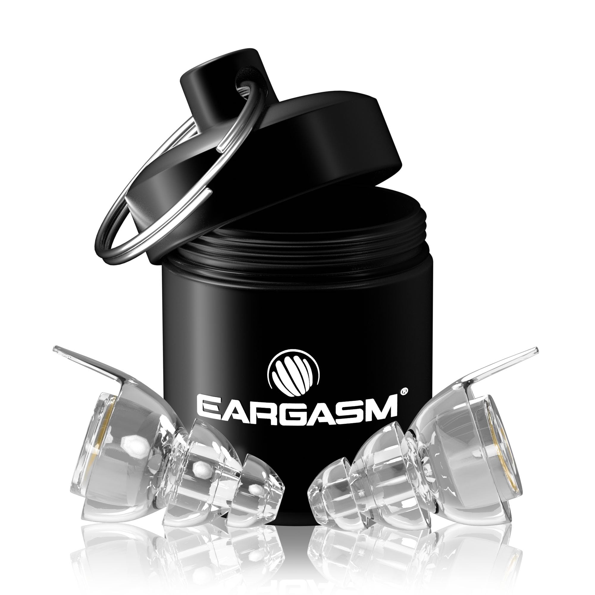 Eargasm High Fidelity Earplugs with Transparent Filters - Reusable Noise Reduction Hearing Protection Ear-Plugs with Carrying Ca