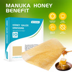 OPTITEKNIK Manuka Honey Gauze Dressing 2x2 Pack of 10, Manuka Honey Wound Care Bandage for Cuts, Scalds and Burns, Wound Dressin