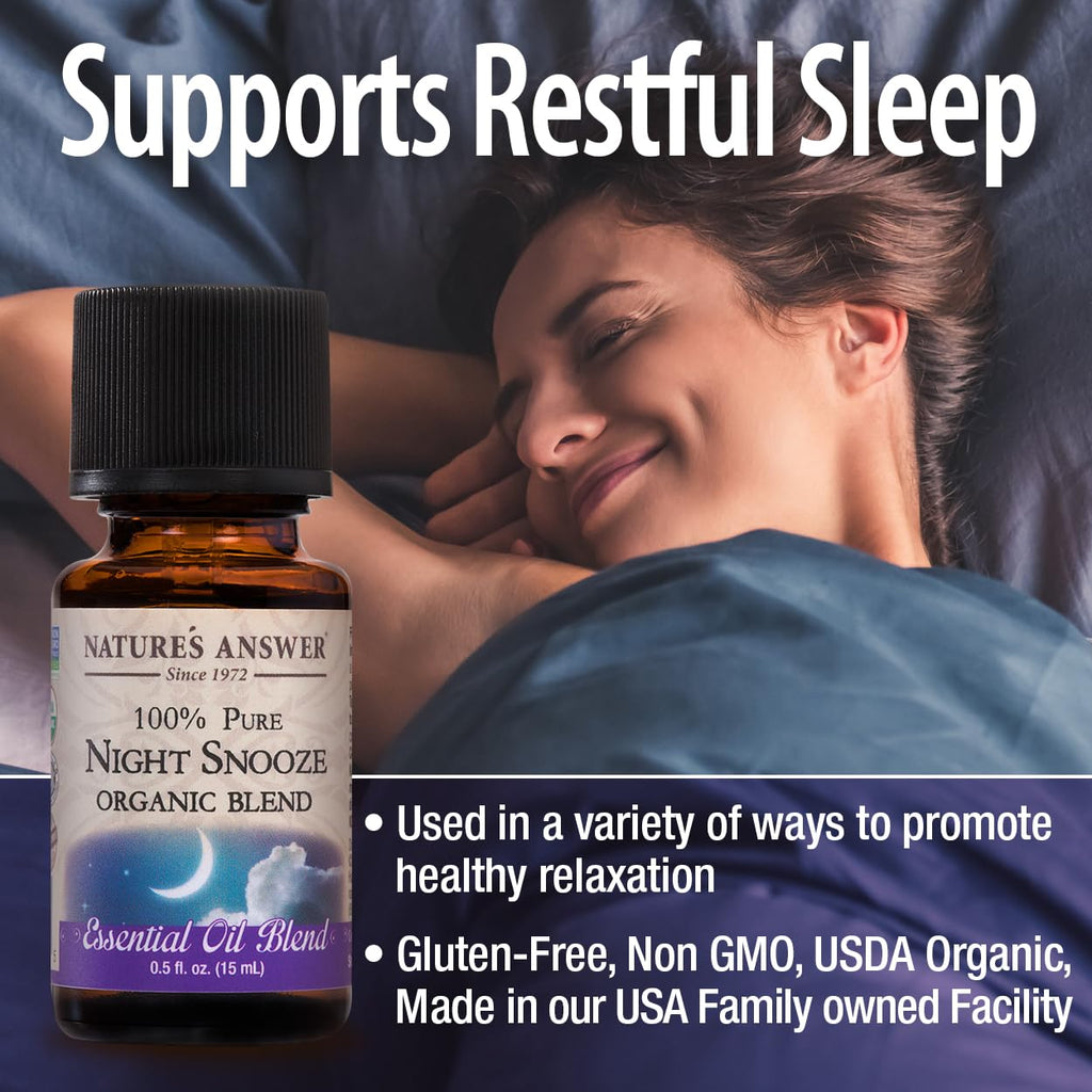 Natures Answer 100% Pure Organic Essential Oil Blend, 0.5-Ounce, Night Snooze