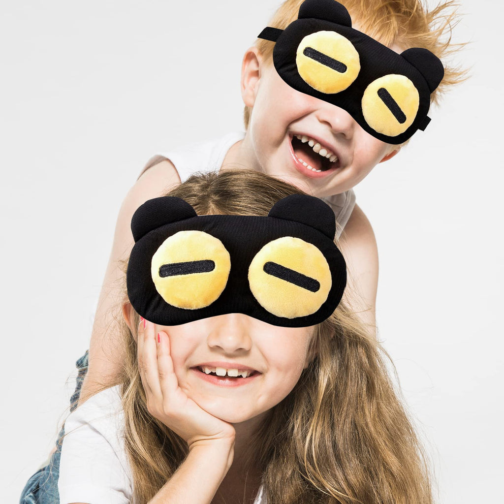 2 Pieces Eye Mask for Sleeping Kids Funny, 100% Blackout Sleeping Mask with Adjustable Strap, Eye Mask Kids Soft Funny for Trave