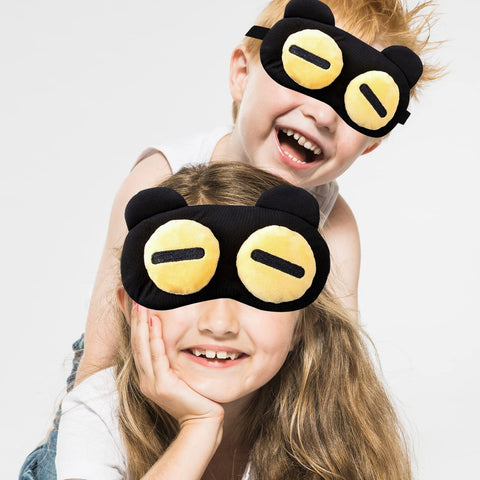 2 Pieces Eye Mask for Sleeping Kids Funny, 100% Blackout Sleeping Mask with Adjustable Strap, Eye Mask Kids Soft Funny for Trave