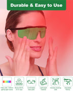 Red Light Therapy Glasses Eye Protection Transparent Maintain Visibility Infrared Eye Protection Goggles Full Wrap-Around Design