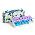 Weekly Pill Organizer 2 Times a Day,7 Day am pm Pill Organizer, Large Daily Pill Cases Pill Box Vitamin Organizer Box,Yellow Flo