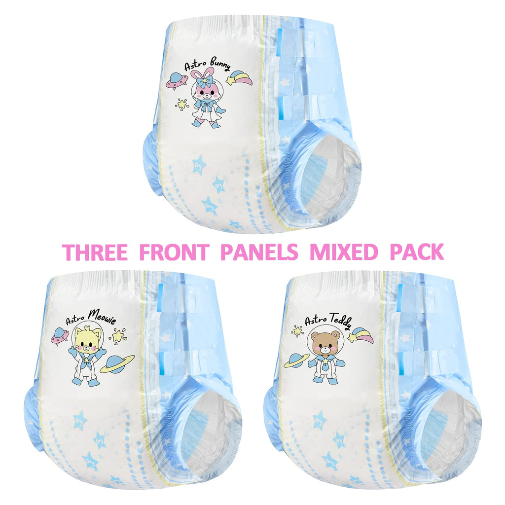 Littleforbig Printed Adult Brief Diapers 10 Pieces - Astro Babies(X-Large 48-56)