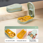 HyJeryty Light Green Precision Pill Cutter with Centering Guide - Safety Shield for Tiny & Small Pills, Vitamins, Tablets | Port