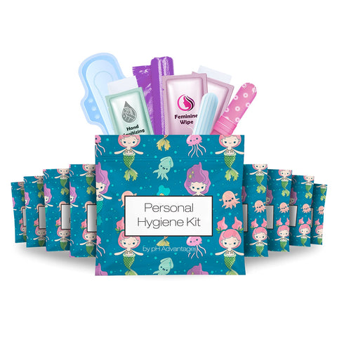 Menstrual Kit All-in-One 10 Pack | Convenience on The Go | Period Kit Pack for Travelling, Tweens & Teenager | Individually Wrap