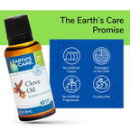 Earths Care Clove Oil - Essential Oil for Aromatherapy - 100% Pure Clove Oil - Steam Distilled - 1 Fl OZ