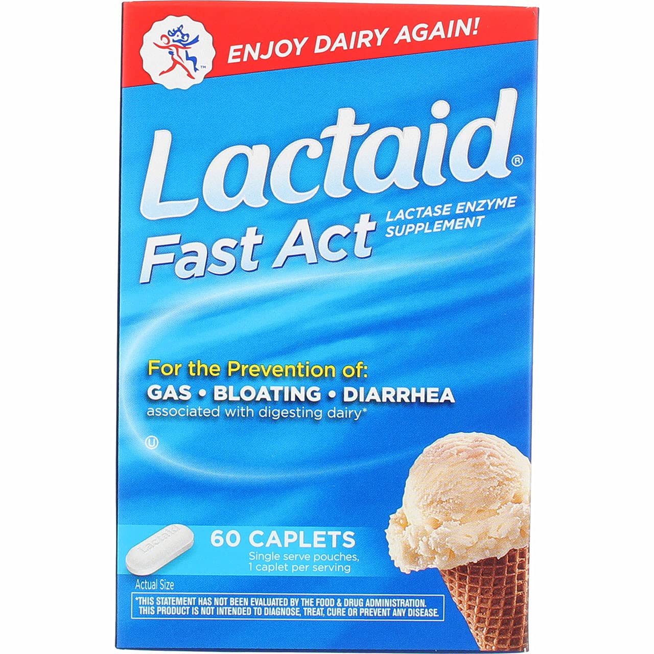 LACTAID Fast Act Caplets 60 ea (Pack of 4)