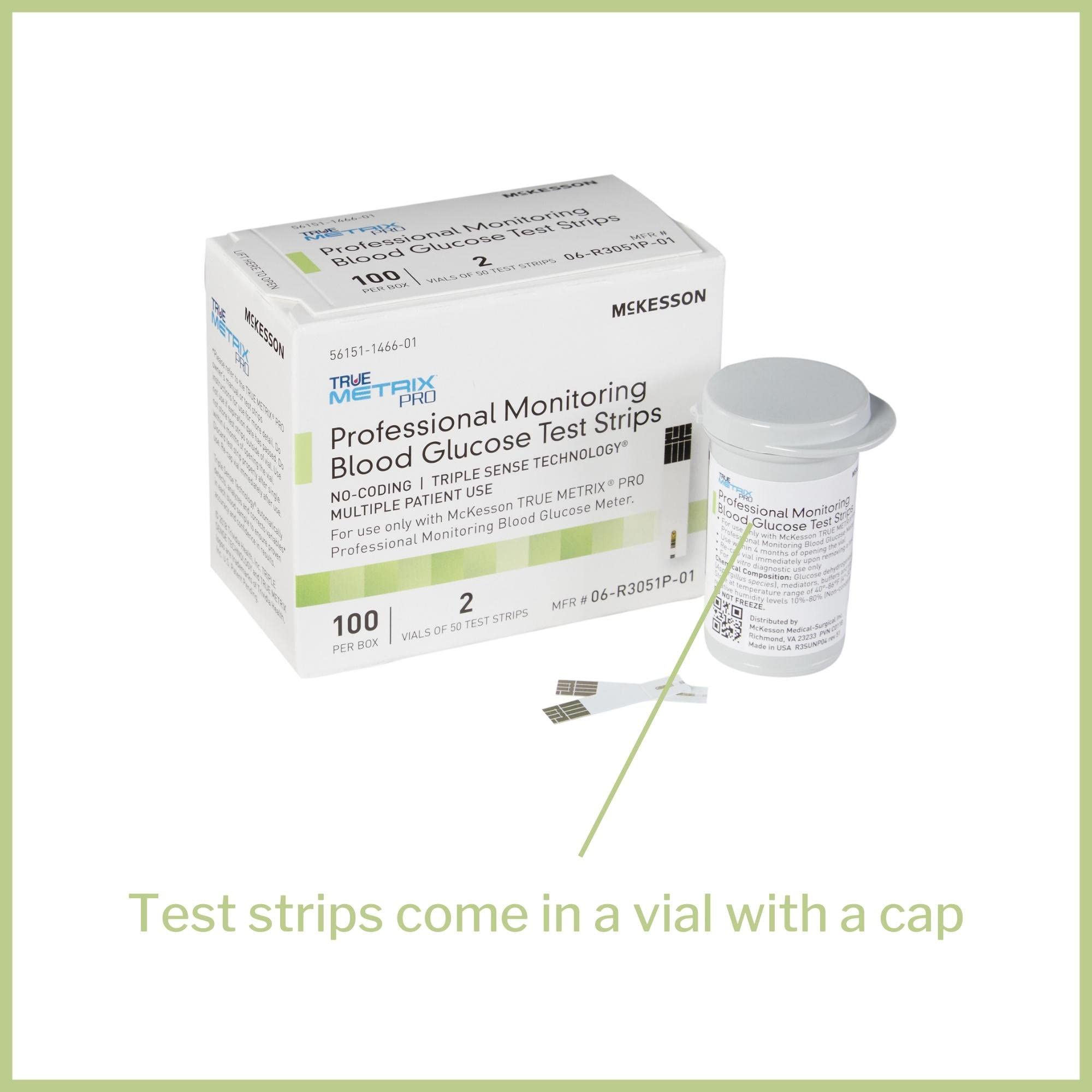 McKesson True METRIX Blood Glucose Test Strips for Diabetes [300 Strips] Professional Monitoring System, Multiple Patient Use