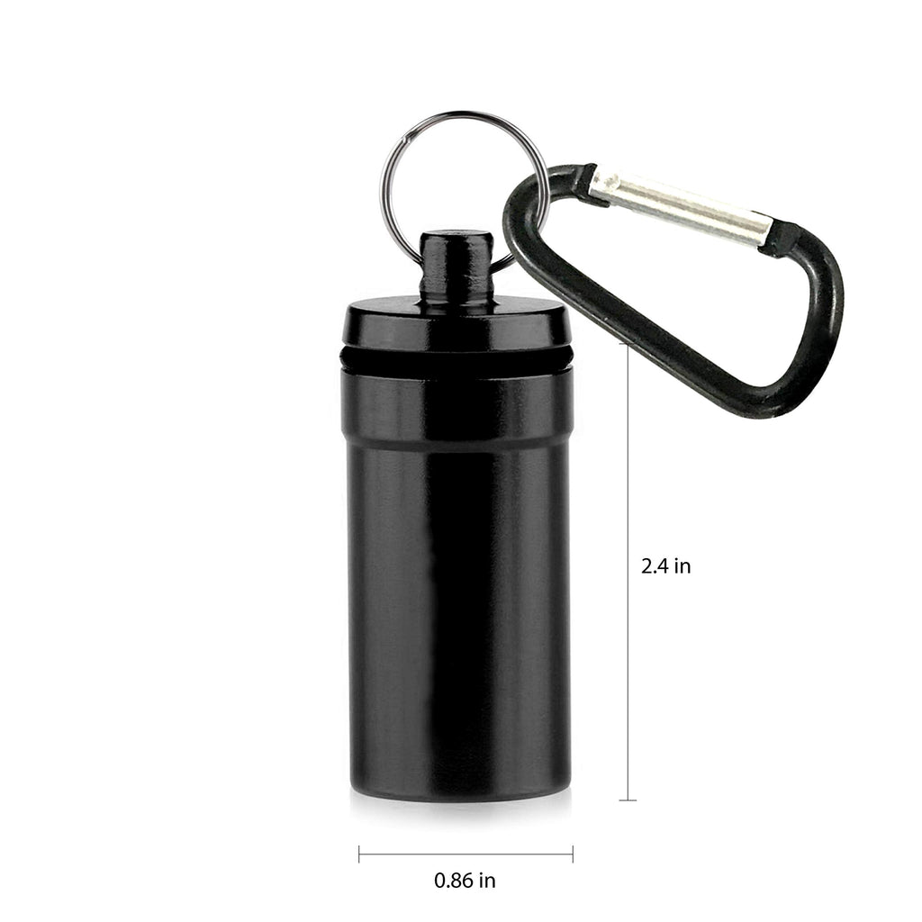 Deke Home - Keychain Pill Holder, Aluminium Small Pill Case, Waterproof Pill Bottle Organizer, Portable Mini Travel Container fo