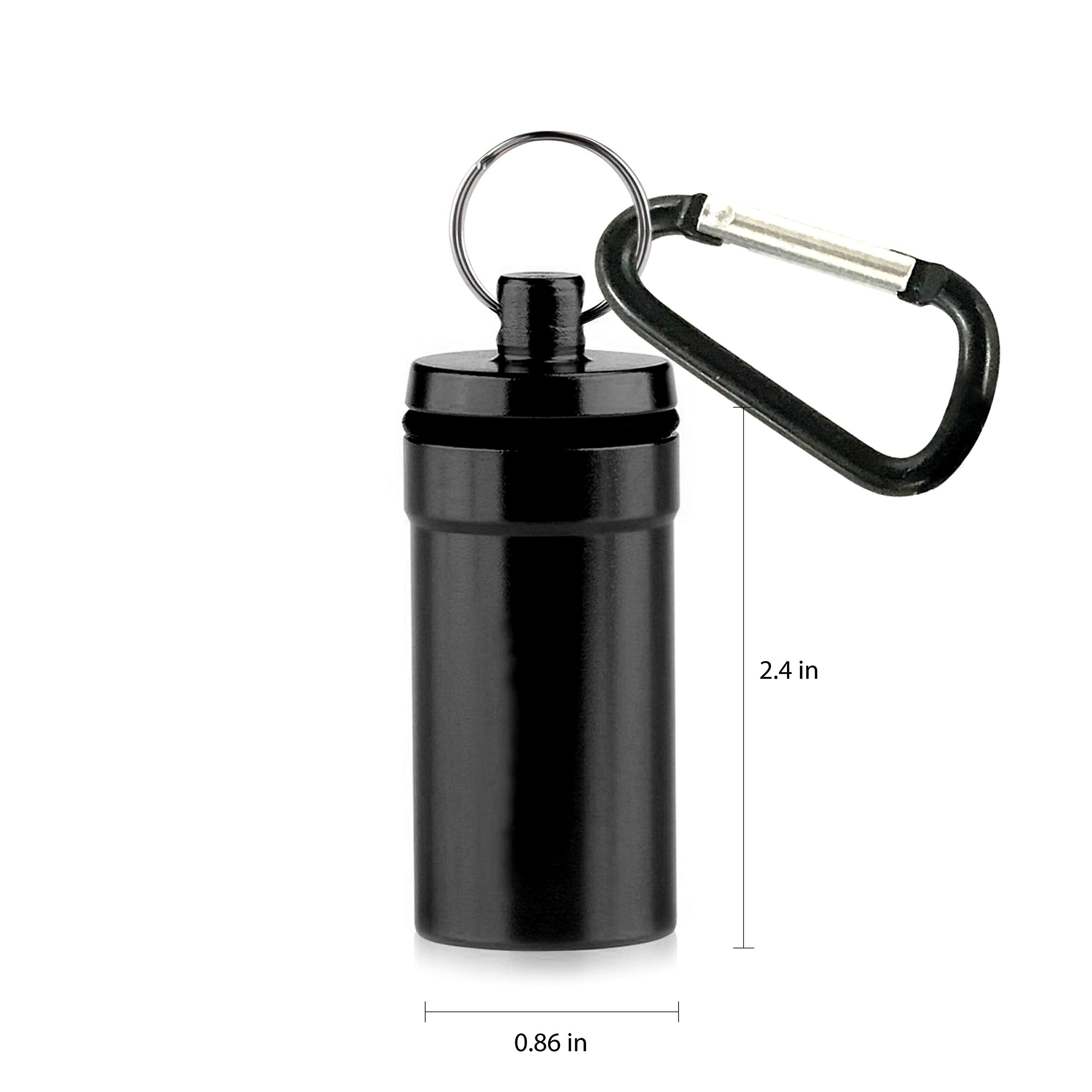 Deke Home - Keychain Pill Holder, Aluminium Small Pill Case, Waterproof Pill Bottle Organizer, Portable Mini Travel Container fo