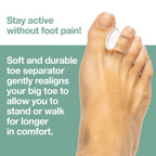 ZenToes Clear Gel Toe Separators for Bunions, Spreaders for Overlapping Toes and Drift Pain - 1 Pack of 4 (Clear)