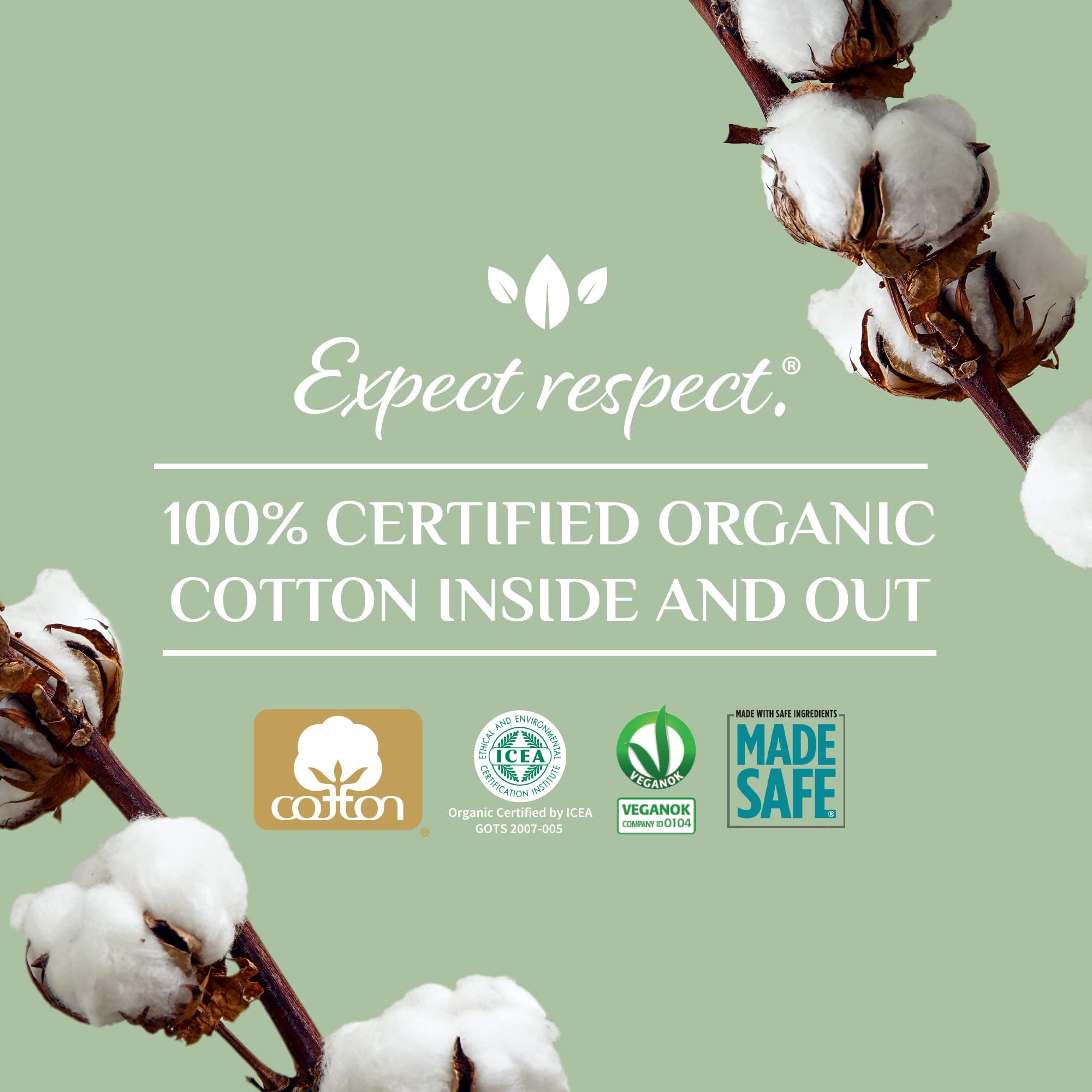 Organyc 100 certified Organic cotton Flat Panty Liner - Everyday Sanitary Pad, Free from Wood Pulp, Perfumes, SAP and chemicals