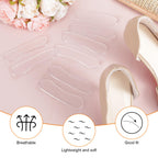 6 Pairs Sandal Strap Cushion Strips, Transparent Self-Adhesive Heel Liners Anti-Slip Heel Strap Cushion Pads for Shoes Too Big S