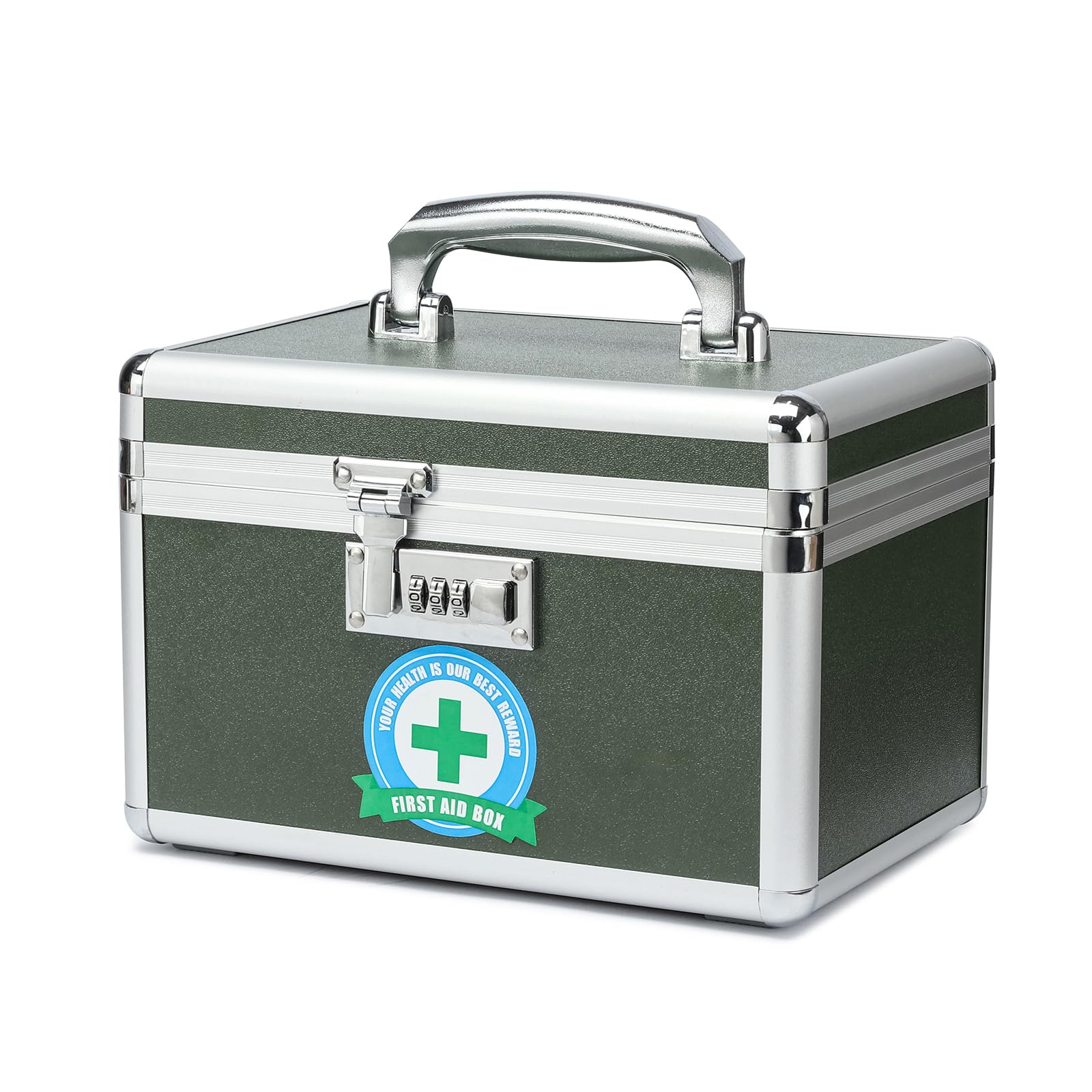 Medication Lock Box with Combination, Lockable Medicine Storage Box, Empty First Aid Box, Security Lock Box, Medical Organizer, 