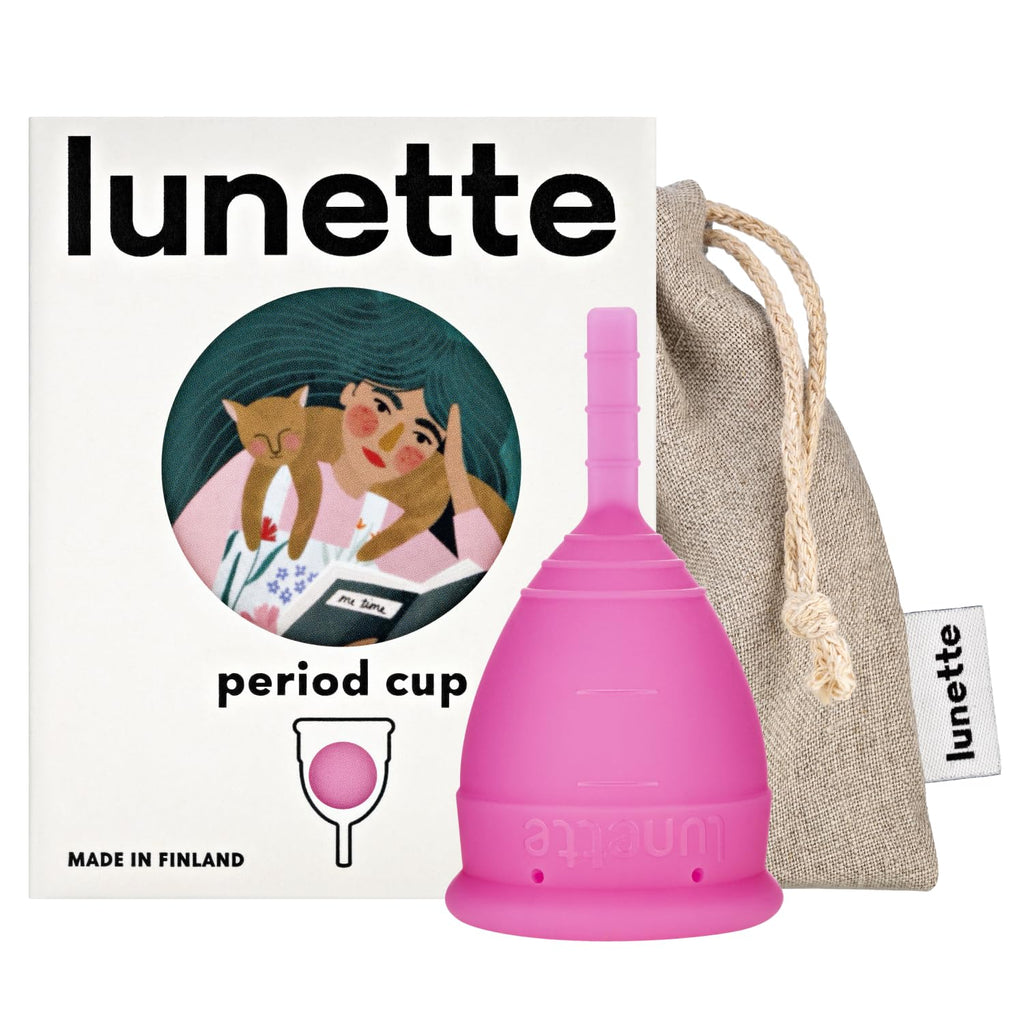 Lunette Menstrual Cup - Best Reusable Period Cup - Wear for 12 Hours and Reuse up to 10 Years, Pink Size 1 for Light to Moderate